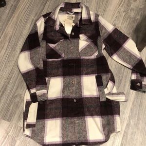 Long flannel shacket